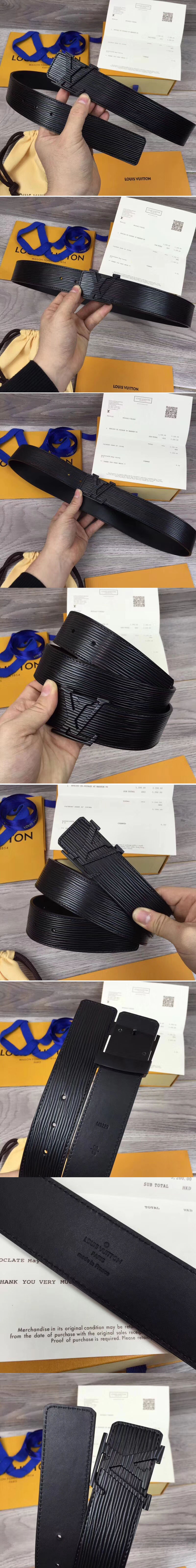 Replica Louis Vuitton M9229 LV initiales 40mm Epi Leather Belts Black