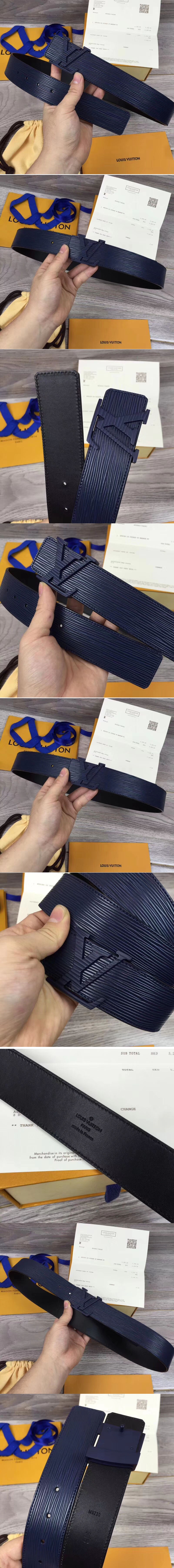 Replica Louis Vuitton M9230 LV initiales 40mm Epi Leather Belts Blue