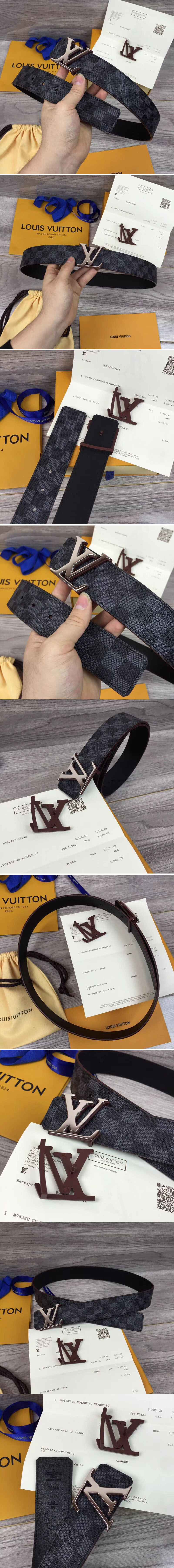 Replica Louis Vuitton M9425U LV Initiales 40mm Reversible Mens Belts Coffee