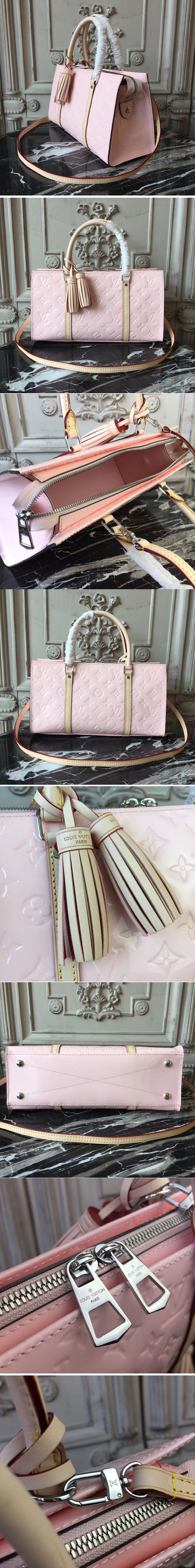 Replica Louis Vuitton M94398 Neo Triangle Monogram Vernis Bags Pink