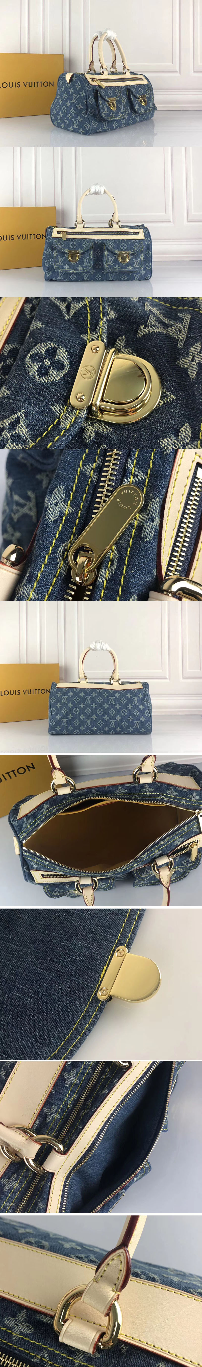 Replica Louis Vuitton M95019 Speedy 30 Bags Monogram Denim Blue