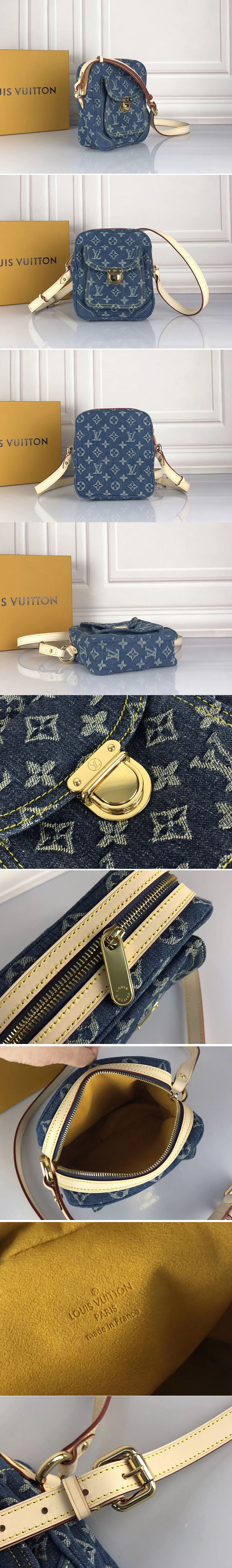 Replica Louis Vuitton M95348 LV Camera Bag Monogram Denim Blue