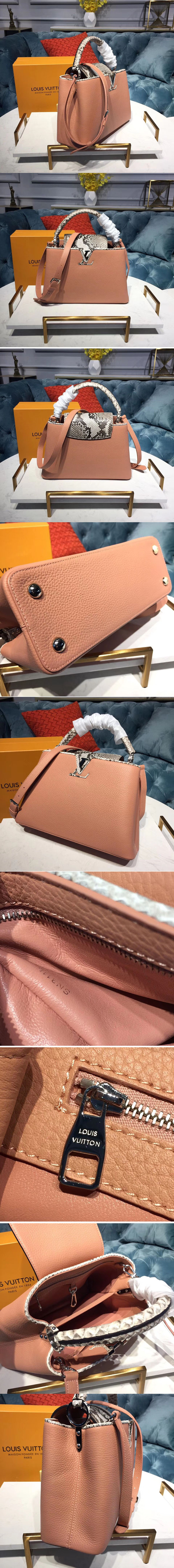 Replica Louis Vuitton N95382 LV Capucines PM Taurillon Leather Nude