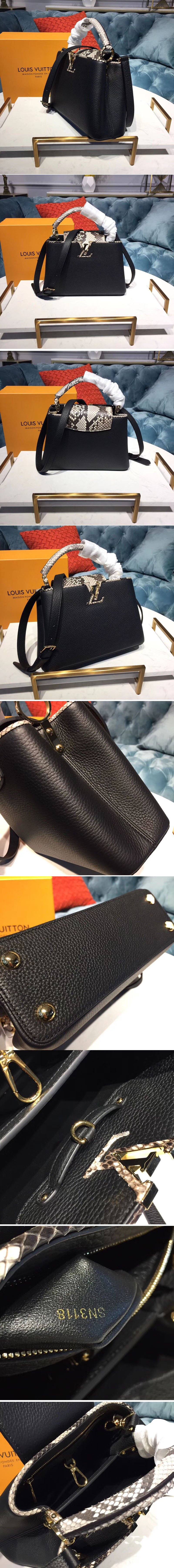 Replica Louis Vuitton N95509 LV Capucines BB Taurillon Leather Black