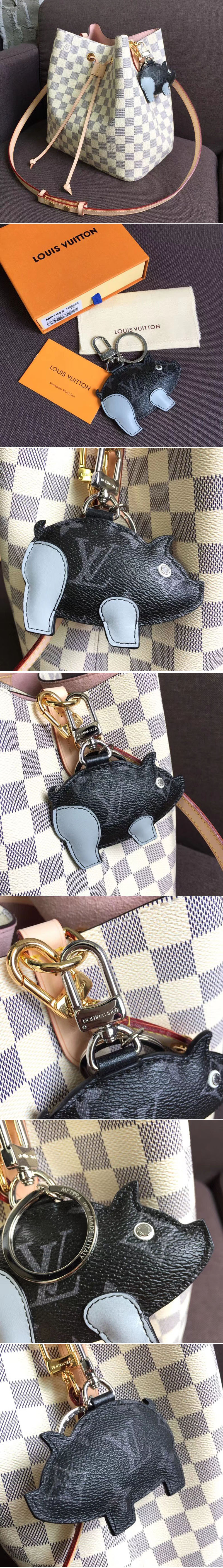 Replica Louis Vuitton MP1994 Pig Bag Charm and Key Holder Monogram Eclipse canvas