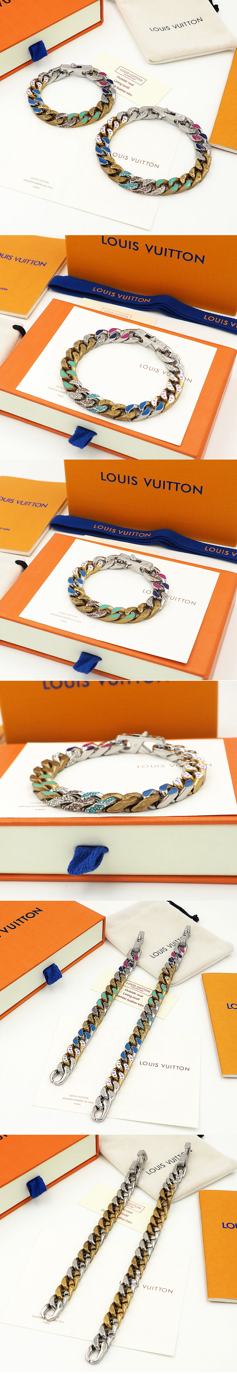 Replica Louis Vuitton MP2683 LV Chain Links Patches bracelet in Multicolored