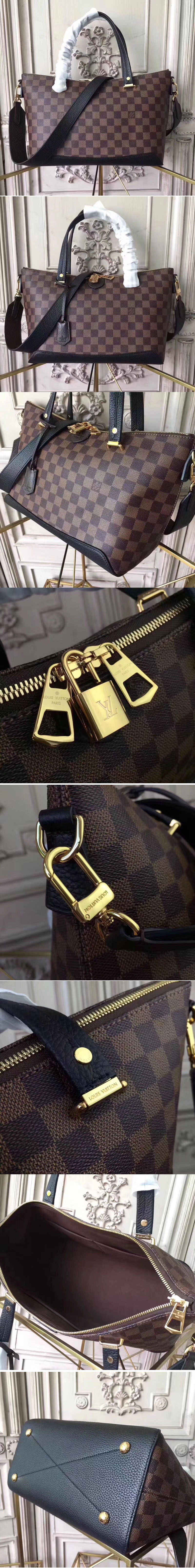 Replica Louis Vuitton N41015 LV Hyde Park Bags Damier Ebene Canvas Black