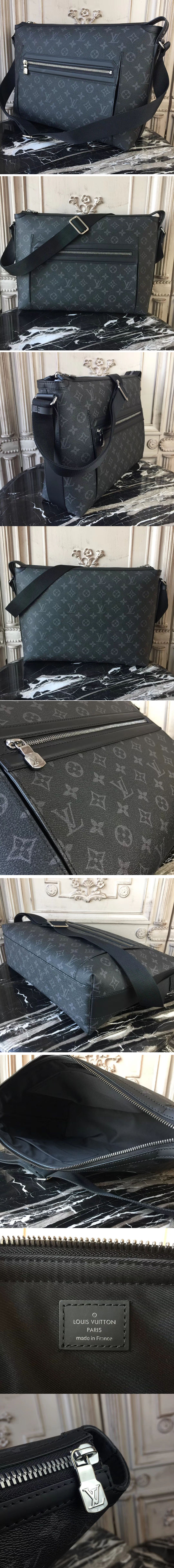 Replica Louis Vuitton M44224 Odyssey Messenger MM Monogram Eclipse Canvas Bags