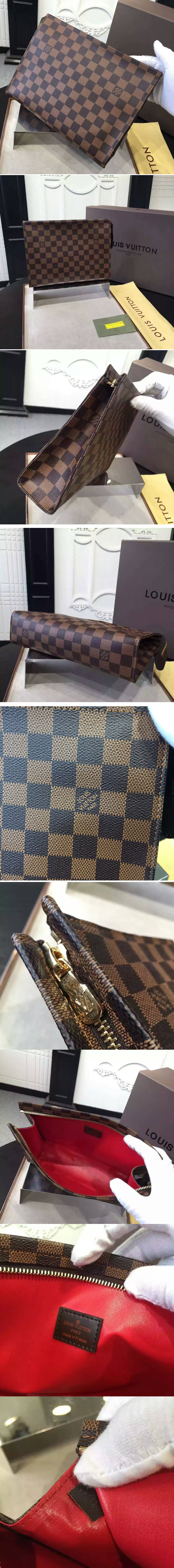 Replica Louis Vuitton N47543 Damier Ebene Canvas Ebony LV Handbags 