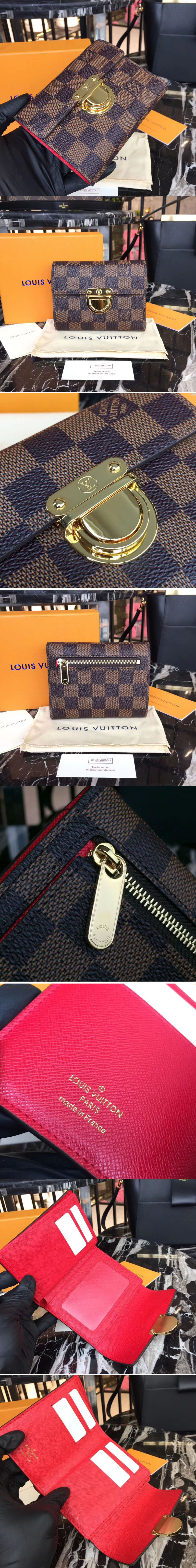 Replica Louis Vuitton N60005 LV Victorine Wallets Damier Ebene Canvas