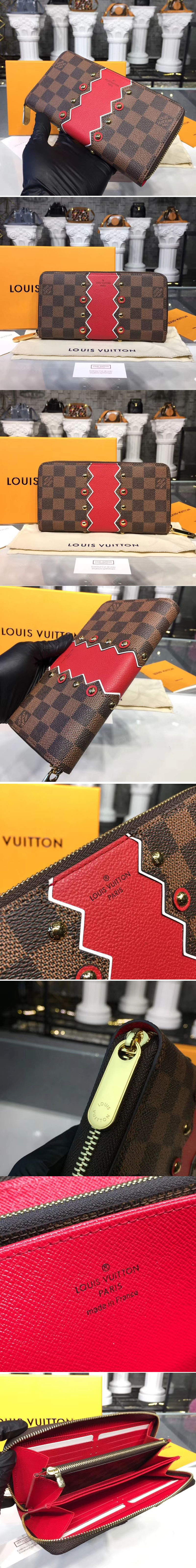 Replica Louis Vuitton N60145 LV Damier Ebene Canvas Zippy Wallet