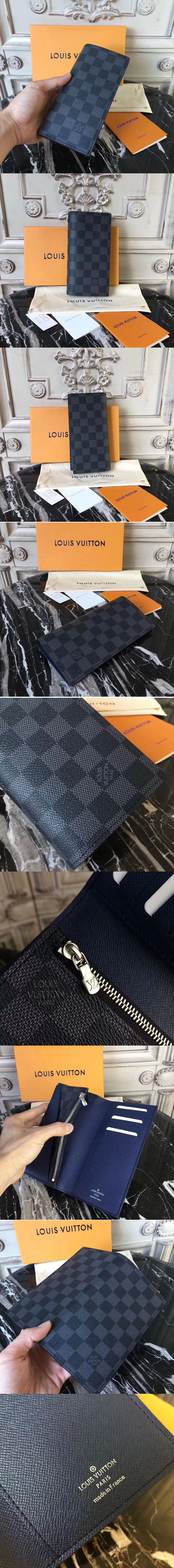 Replica Louis Vuitton N64422 Alexandre Wallet Damier Graphite Canvas Blue