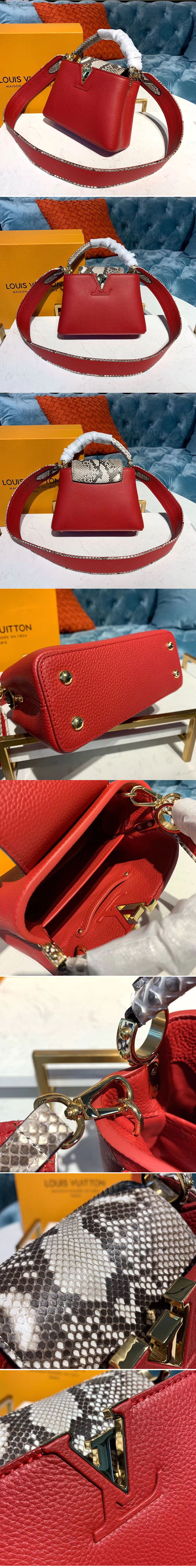 Replica Louis Vuitton N95509 LV Capucines BB Bags Red Taurillon Leather