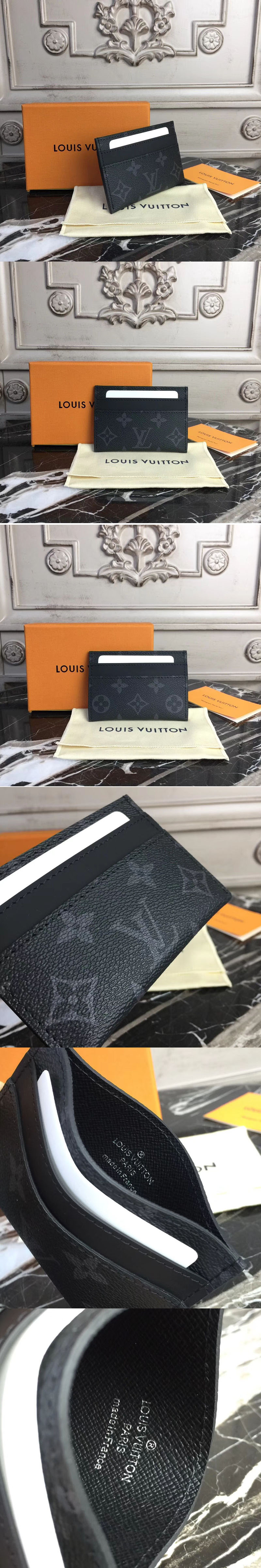 Replica Louis Vuitton M62170 Double Card Holder Monogram Eclipse Canvas