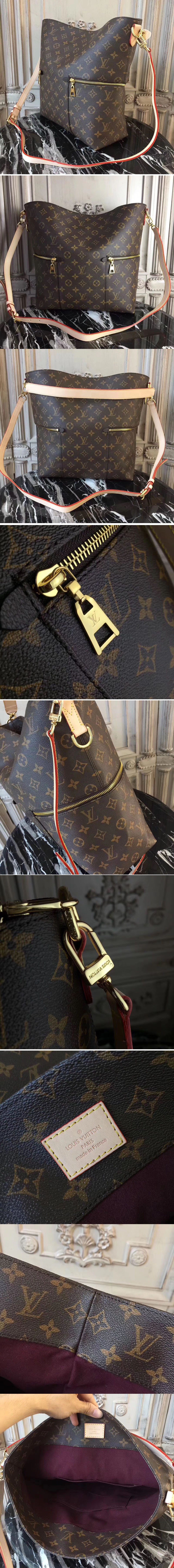 Replica Louis Vuitton M41544 Monogram Canvas Melie Hobo Bags 