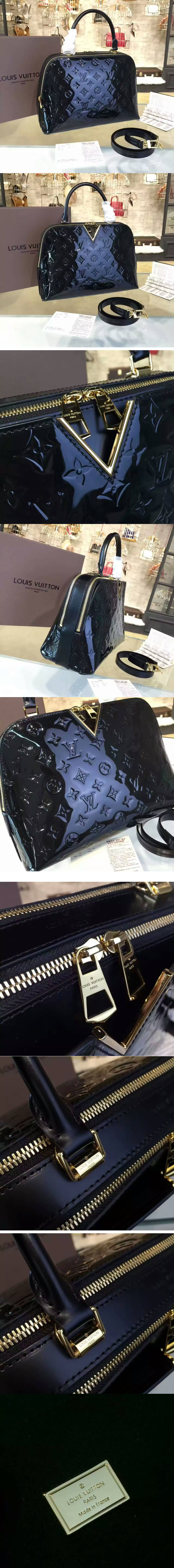 Replica Louis Vuitton M42694  Monogram Vernis Melrose Bags Black