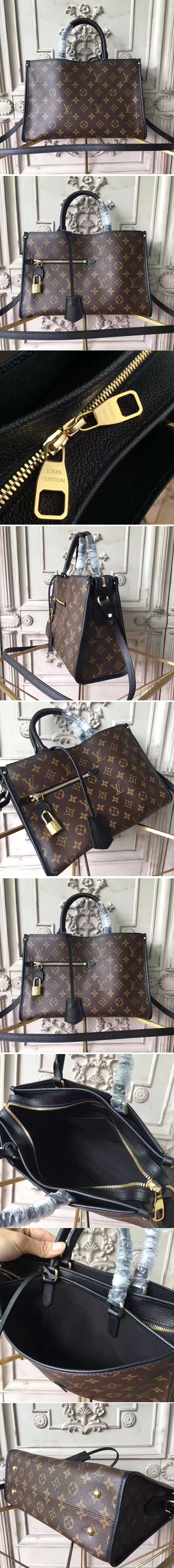 Replica Louis Vuitton M43433 Popincourt PM Monogram canvas bags Black