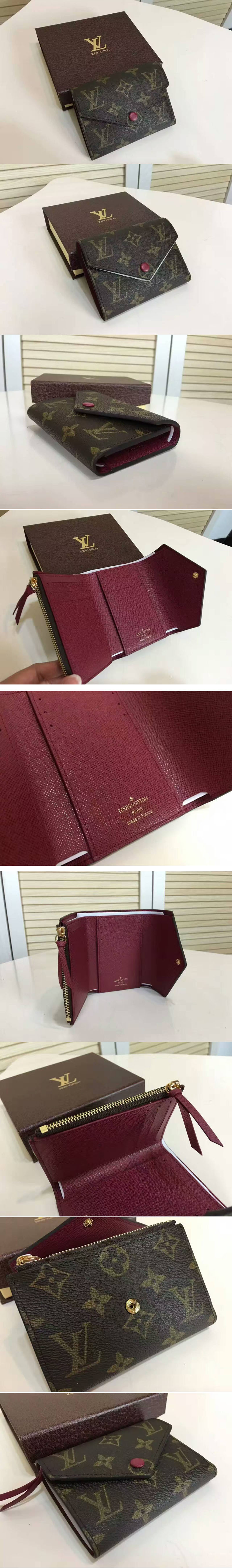 Replica Louis Vuitton M62360  Victorine Wallet Monogram Canvas Wine