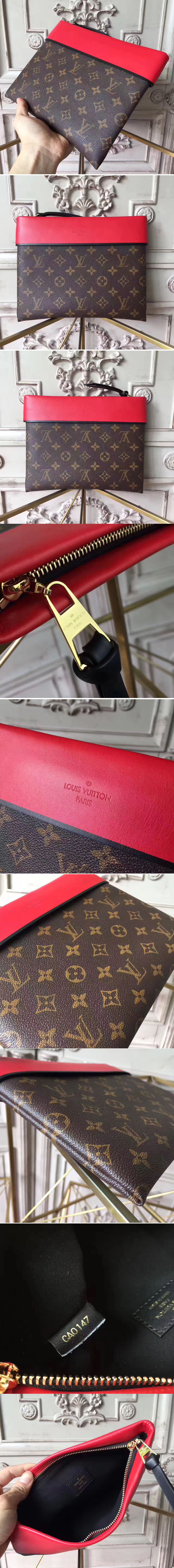 Replica Louis Vuitton M64034 Pochette Tuileries Monogram Canvas Red