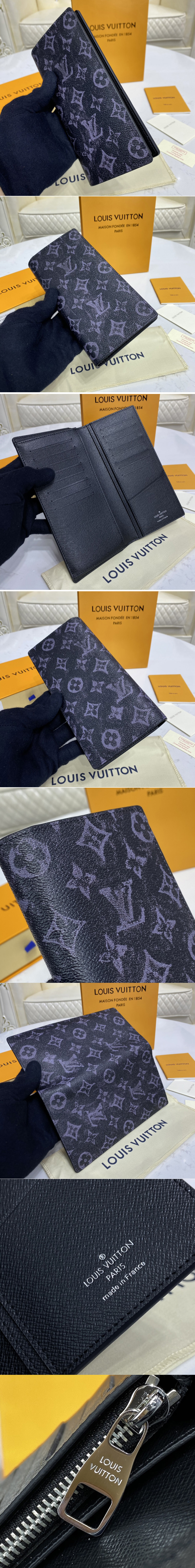 Replica Louis Vuitton M80019 LV Brazza Wallet in Monogram Pastel Noir coated canvas