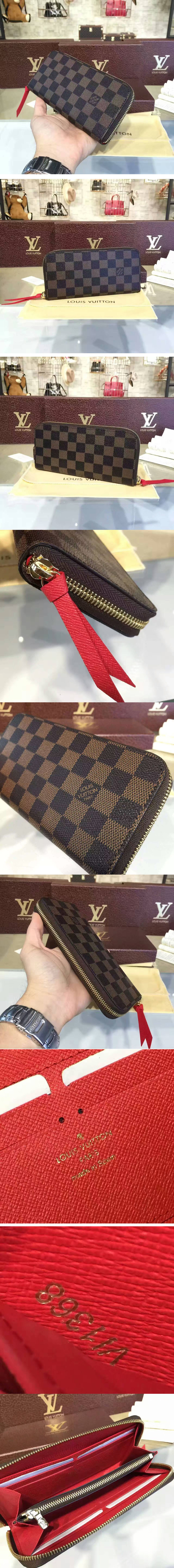 Replica Louis Vuitton N60534 Clémence Wallet Damier Ebene Canvas 